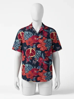 Chemise à fleurs lyocell rayonne oversize décalée homme - Vue 1 - Chemise à fleurs