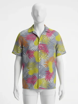 Chemise à fleurs lyocell rayonne oversize esprit solaire homme - Vue 1 - Chemise à fleurs