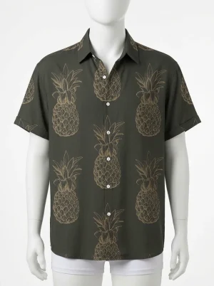 Chemise à fleurs lyocell rayonne oversize style contemporain homme - Vue 1 - Chemise à fleurs