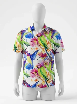 Chemise à fleurs lyocell rayonne panorama tropical homme - Vue 1 - Chemise à fleurs