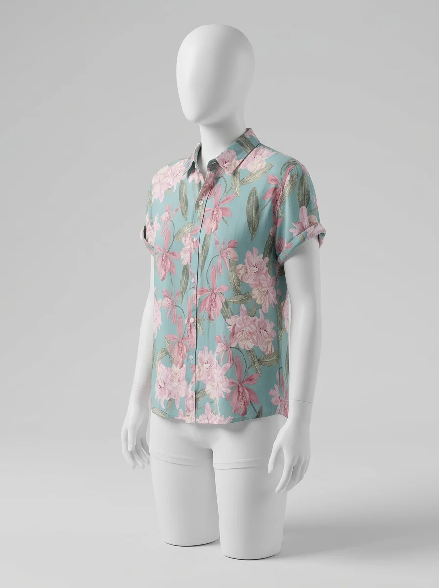 Chemise à fleurs lyocell rayonne plage estivale homme - Vue 2 - Chemise à fleurs