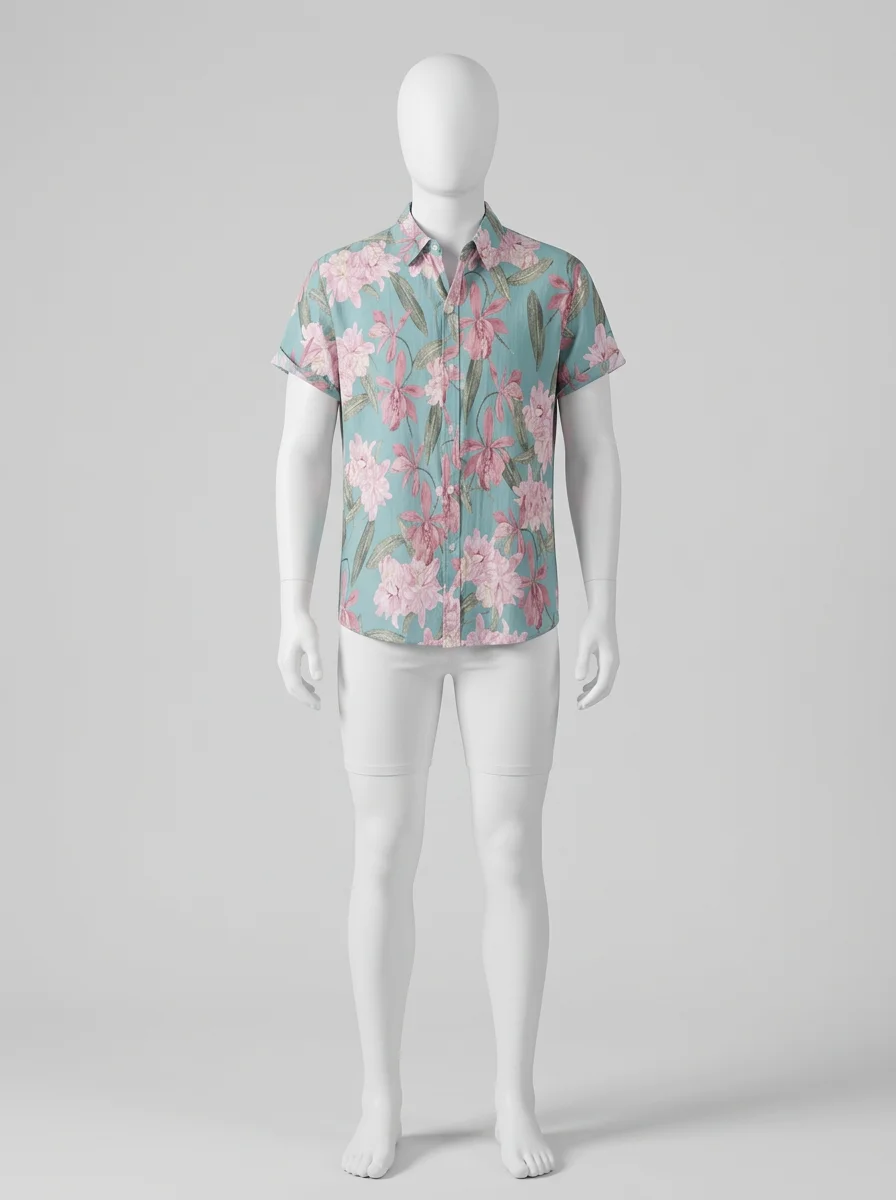 Chemise à fleurs lyocell rayonne plage estivale homme - Vue 4 - Chemise à fleurs