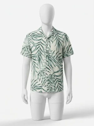 Chemise à fleurs manches courtes homme textile anti-frottements hd - Vue 1 - Chemise à fleurs