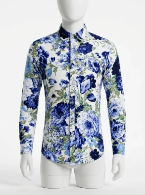 Chemise à fleurs manches longues homme allure impeccable - Vue 1 - Chemise à fleurs