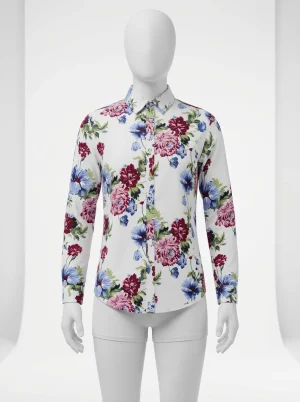 Chemise à fleurs manches longues homme bouquet éclatant - Vue 1 - Chemise à fleurs