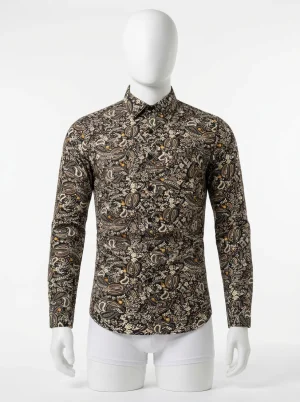 Chemise à fleurs manches longues homme esthétique élaborée - Vue 1 - Chemise à fleurs