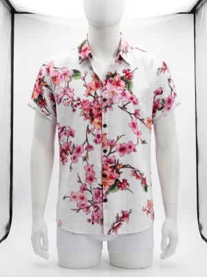 Chemise à fleurs matière aérée look bucolique homme - Vue 1 - Chemise à fleurs