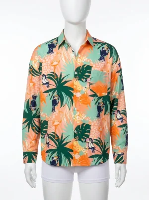 Chemise à fleurs polyester aventure exotique homme vibrant - Vue 1 - Chemise à fleurs