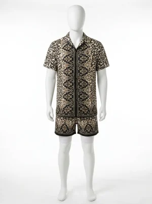Chemise à fleurs polyester ensemble coordonné tropical vintage homme - Vue 1 - Chemise à fleurs