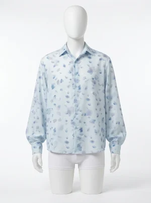 Chemise à fleurs polyester fluide style raffiné homme - Vue 1 - Chemise à fleurs