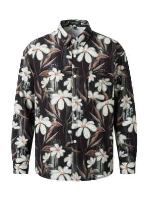 Chemise à fleurs polyester graffiti design urbain homme - Vue 1 - Chemise à fleurs