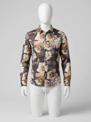 Chemise à fleurs polyester haut de gamme homme distingué - Vue 1 - Chemise à fleurs