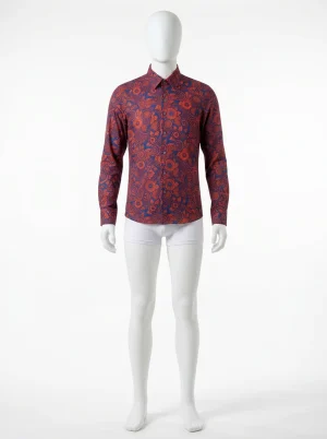Chemise à fleurs polyester résistant homme coupe élégante - Vue 1 - Chemise à fleurs
