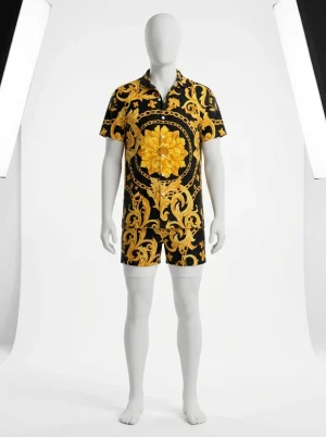 Chemise à fleurs polyester tenue complète vacances homme - Vue 1 - Chemise à fleurs