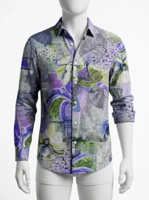 Chemise à fleurs polyester vintage homme style exceptionnel - Vue 1 - Chemise à fleurs