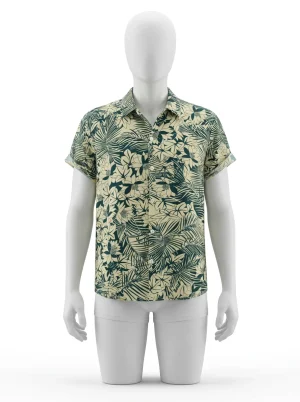 Chemise à fleurs rendu visuel 3d quotidien homme - Vue 1 - Chemise à fleurs