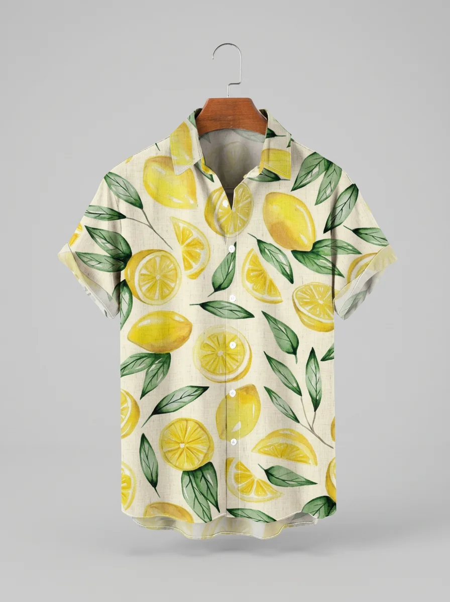 Chemise à fleurs respirante été homme coupe moderne - Vue 4 - Chemise à fleurs