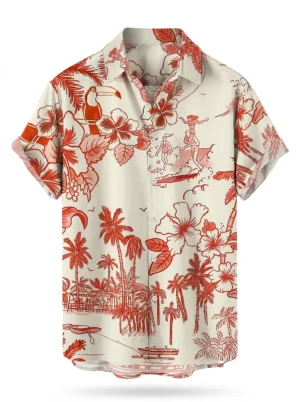 Chemise à fleurs respirante homme vacances style californien - Vue 1 - Chemise à fleurs