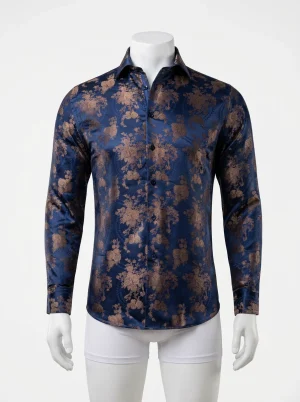 Chemise à fleurs soie luxe homme raffinée - Vue 1 - Chemise à fleurs