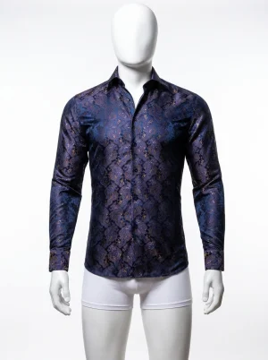 Chemise à fleurs soie polyester excentrique homme - Vue 1 - Chemise à fleurs