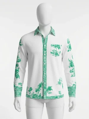 Chemise à fleurs spandex glamour vintage homme - Vue 1 - Chemise à fleurs