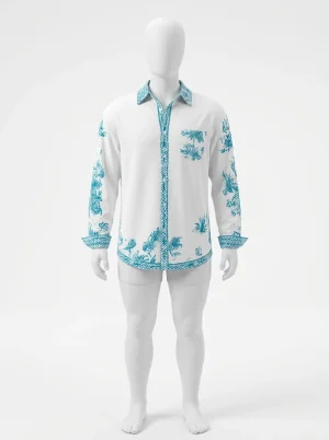 Chemise à fleurs spandex homme style vintage iconique - Vue 1 - Chemise à fleurs