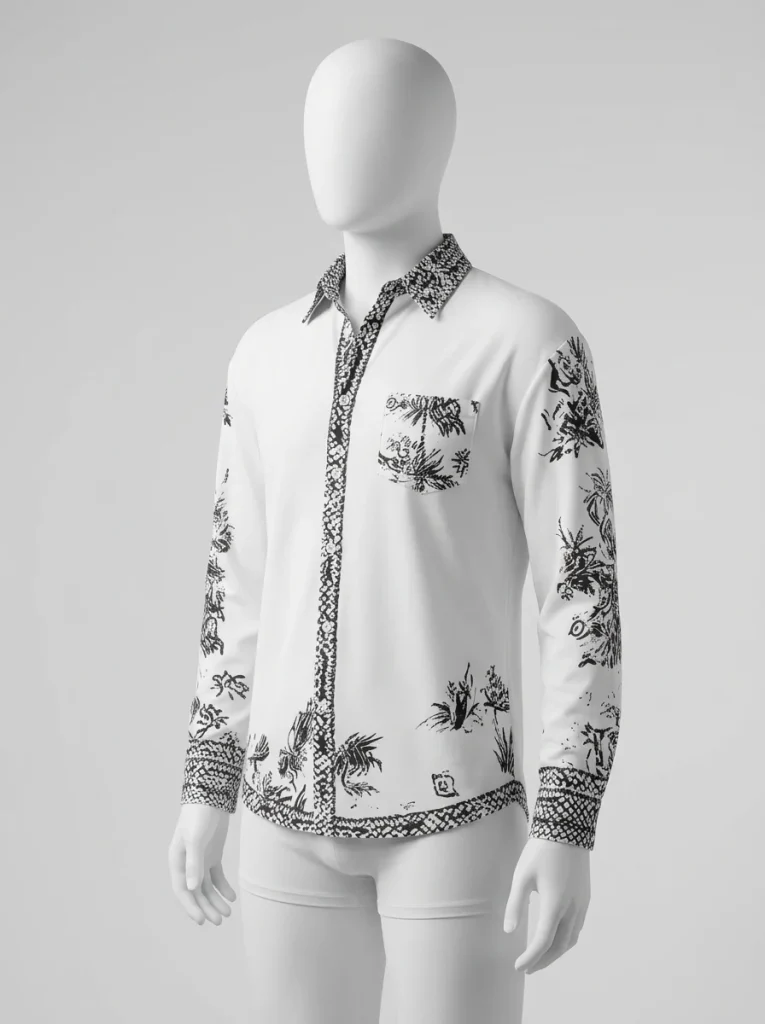 Chemise à fleurs spandex homme vintage élégante - Vue 2 - Chemise à fleurs