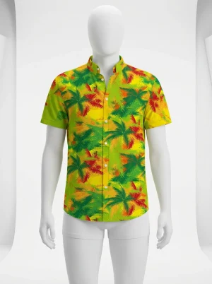 Chemise à fleurs textile anti-odeurs motif jungle homme - Vue 1 - Chemise à fleurs