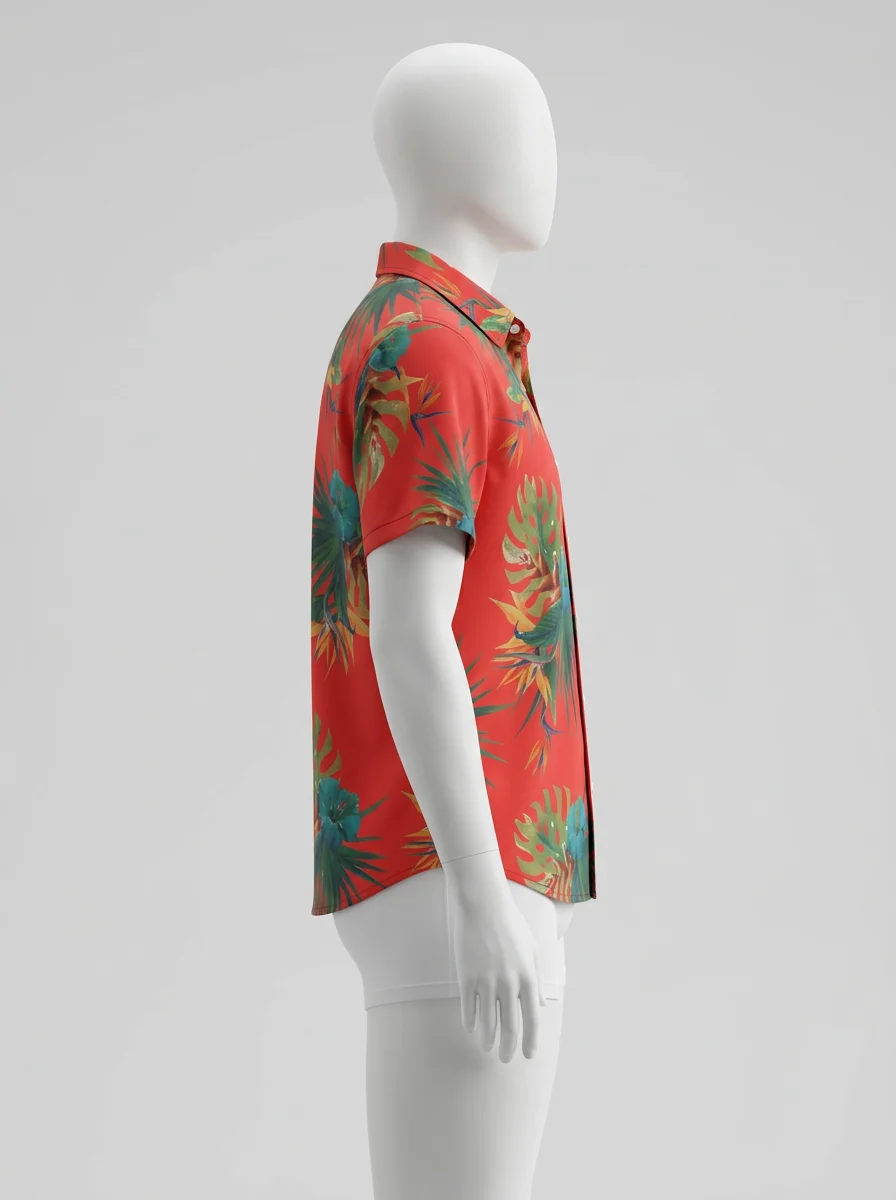 Chemise à fleurs textile haute technologie anti-odeurs homme - Vue 3 - Chemise à fleurs