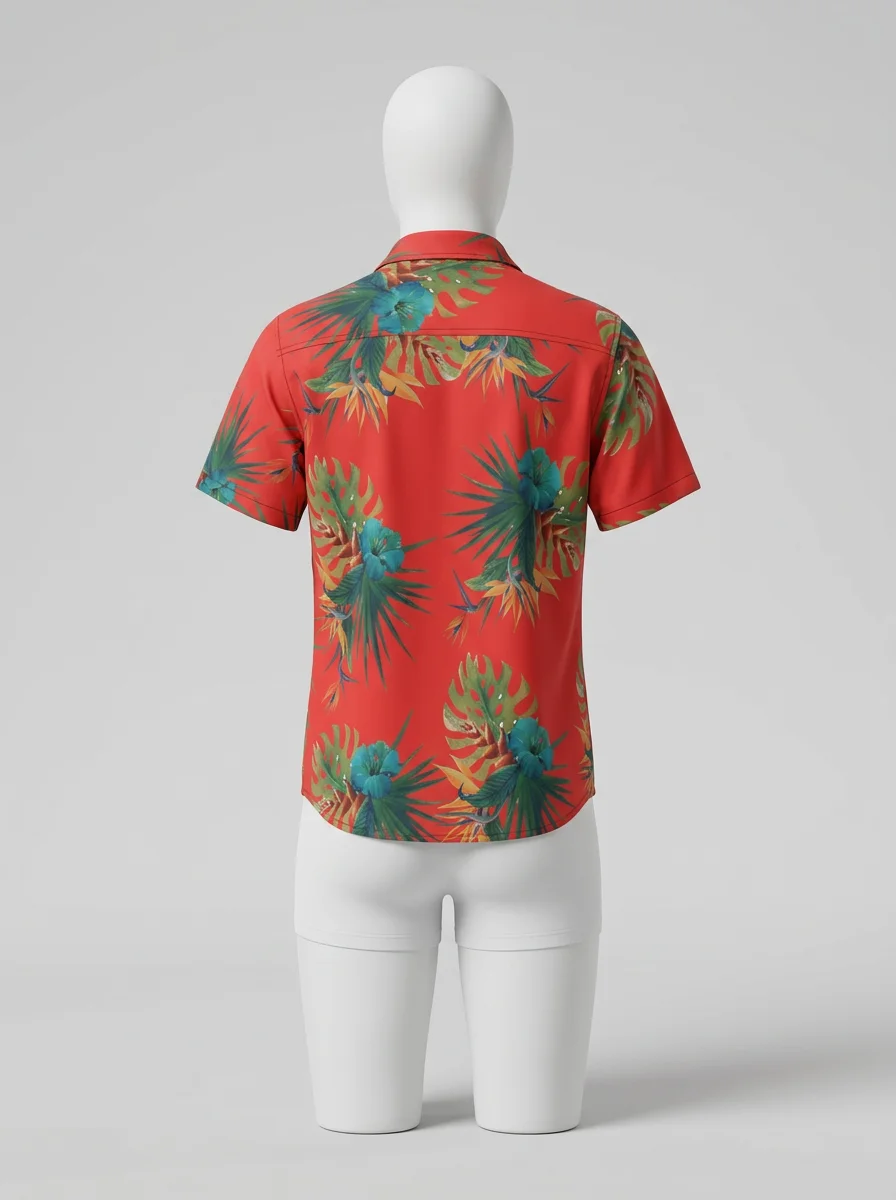 Chemise à fleurs textile haute technologie anti-odeurs homme - Vue 4 - Chemise à fleurs