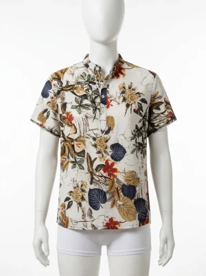 Chemise à fleurs tissu léger décontractée homme - Vue 1 - Chemise à fleurs